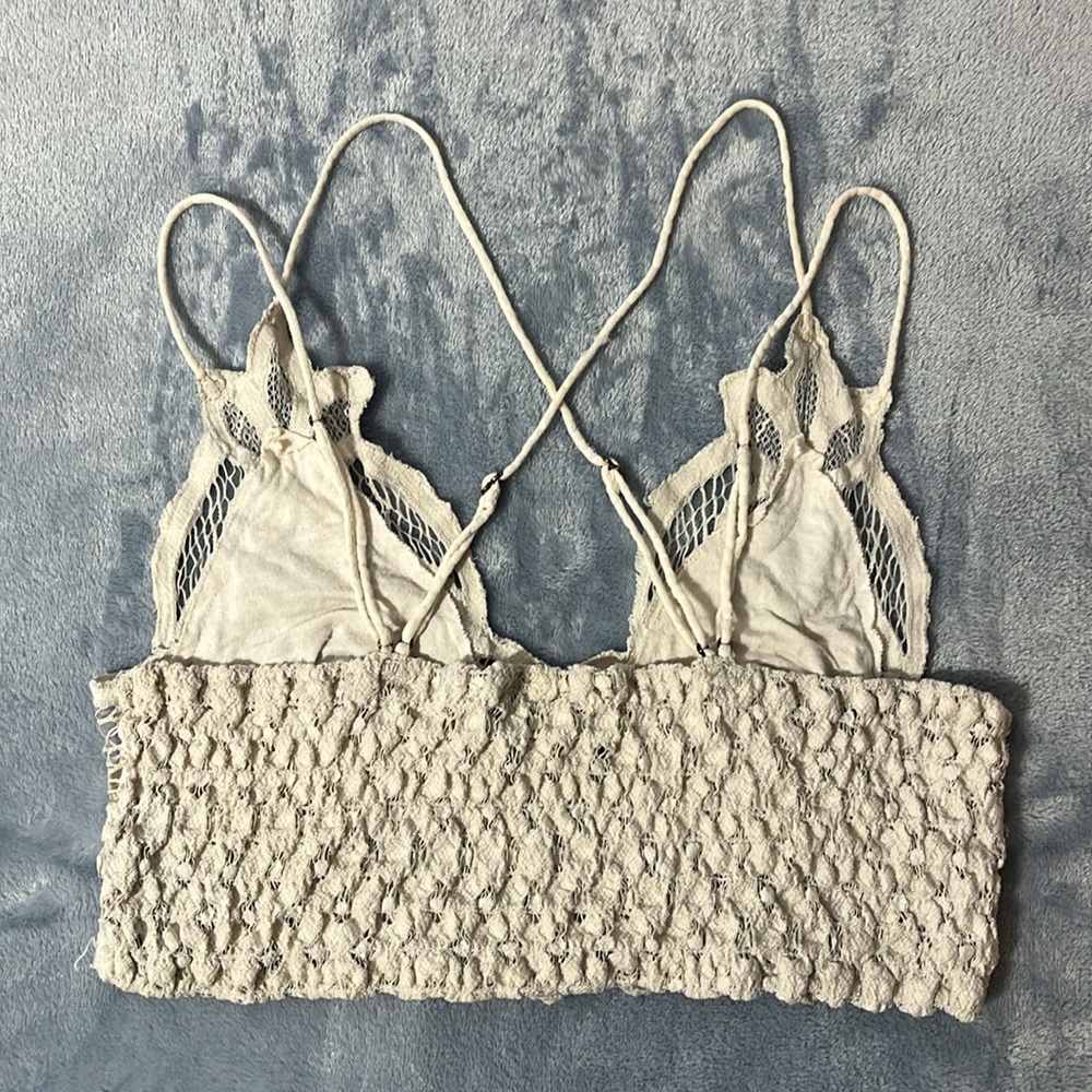 Free People Adella Cream Lace Strappy Bralette - Picture 3 of 6